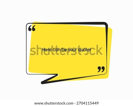 Rectangle quote frame blank. Space for message, citation, aphorism, motivation. Empty frame for information messages. Template quotes for wisdom. Background for text, speech bubble in quotes