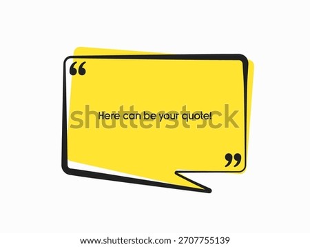 Rectangle quote frame blank. Space for message, citation, aphorism, motivation. Empty frame for information messages. Template quotes for wisdom. Background for text, speech bubble in quotes