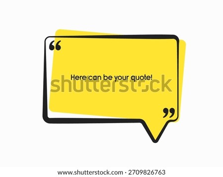 Rectangle quote frame blank. Space for message, citation, aphorism, motivation. Empty frame for information messages. Template quotes for wisdom. Background for text, speech bubble in quotes