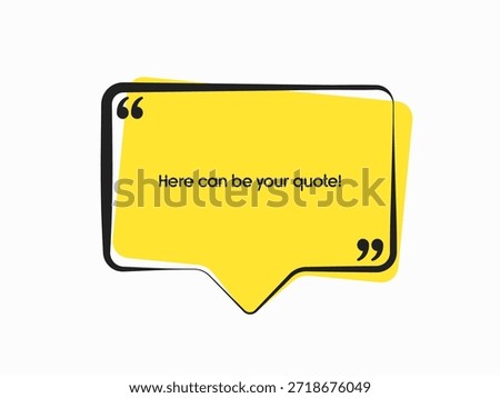 Rectangle quote frame blank. Space for message, citation, aphorism, motivation. Empty frame for information messages. Template quotes for wisdom. Background for text, speech bubble in quotes