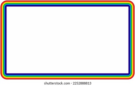 rectangle rainbow frame with copy space for your text or design