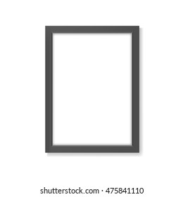 Rectangle Realistic Black Frame Mockup A4 