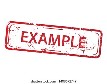 Rectangle red stamp with the word example on white background
