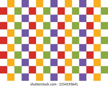 Rectángulo, rojo, amarillo, verde, intercalado con fondo blanco