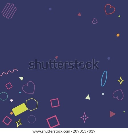 Rectangle Ring Blue Multicolor Colorful Square Stars Hipster Background. Bright Green Zigzag Pink Purple Polygonal Yellow Background. Red Simple Orange Circle Pastel Oval Geometry Illustration.