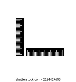 Rectangle ruler vector black color editable.Ruler vector