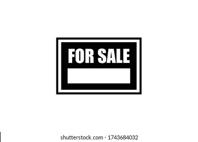 Rectangle for sale sign with black colour eps 10