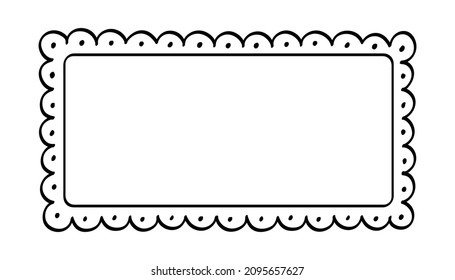 Rectangle marco de vieira doodle línea de ilustración clipart