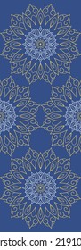 rectangle scarf design blue and yellow mandala  size 70*200 cm