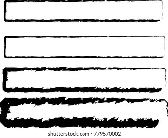 rectangle set grunge style art ink brush frame border design element vector