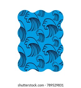 rectangle shape with blue waves blackground