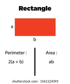 Rectangle Shape Calculating Area Perimeter Vector Stock Vector (Royalty ...