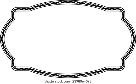 Rectangle shape Chain round frame Chain let design texture decorative vintage frames silhouette black ornamental label frames banners vector retro badges elements symbols ornate ribbon borders 