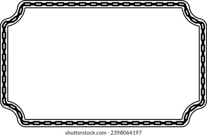 Rectangle shape Chain round frame Chain let design texture decorative vintage frames silhouette black ornamental label frames banners vector retro badges elements symbols ornate ribbon borders 