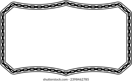 Rectangle shape Chain round frame Chain let design texture decorative vintage frames silhouette black ornamental label frames banners vector retro badges elements symbols ornate ribbon borders 