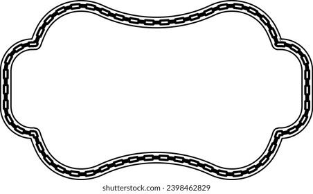 Rectangle shape Chain round frame Chain let design texture decorative vintage frames silhouette black ornamental label frames banners vector retro badges elements symbols ornate ribbon borders