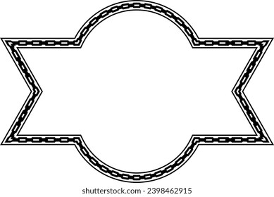 Rectangle shape Chain round frame Chain let design texture decorative vintage frames silhouette black ornamental label frames banners vector retro badges elements symbols ornate ribbon borders 