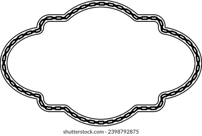 Rectangle shape Chain round frame Chain let design texture decorative vintage frames silhouette black ornamental label frames banners vector retro badges elements symbols ornate ribbon borders