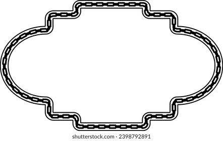 Rectangle shape Chain round frame Chain let design texture decorative vintage frames silhouette black ornamental label frames banners vector retro badges elements symbols ornate ribbon borders
