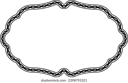 Rectangle shape Chain round frame Chain let design texture decorative vintage frames silhouette black ornamental label frames banners vector retro badges elements symbols ornate ribbon borders 