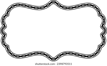 Rectangle shape Chain round frame Chain let design texture decorative vintage frames silhouette black ornamental label frames banners vector retro badges elements symbols ornate ribbon borders isolate