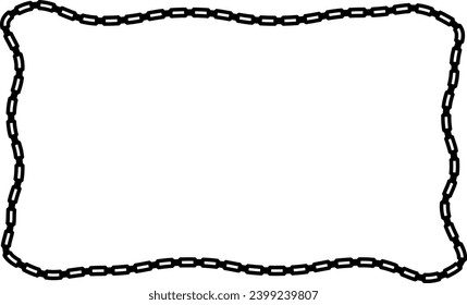 Rectangle shape Chain round frame Chain let design texture decorative vintage frames silhouette black ornamental label frames banners vector retro badges elements symbols ornate ribbon borders 