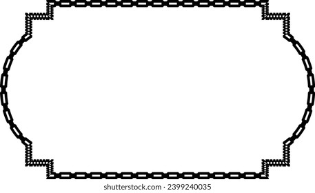 Rectangle shape Chain round frame Chain let design texture decorative vintage frames silhouette black ornamental label frames banners vector retro badges elements symbols ornate ribbon borders