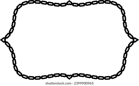 Rectangle shape Chain round frame Chain let design texture decorative vintage frames silhouette black ornamental label frames banners vector retro badges elements symbols ornate ribbon borders 