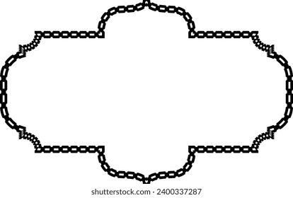 Rectangle shape Chain round frame Chain let design texture decorative vintage frames silhouette black ornamental label frames banners vector retro badges elements symbols ornate ribbon borders