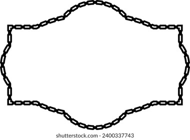 Rectangle shape Chain round frame Chain let design texture decorative vintage frames silhouette black ornamental label frames banners vector retro badges elements symbols ornate ribbon borders