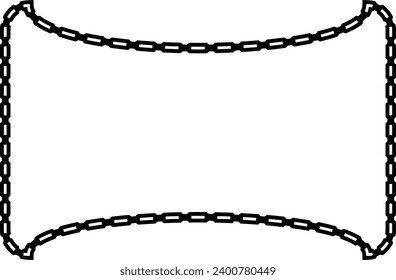 Rectangle shape Chain round frame Chain let design texture decorative vintage frames silhouette black ornamental label frames banners vector retro badges elements symbols ornate ribbon borders