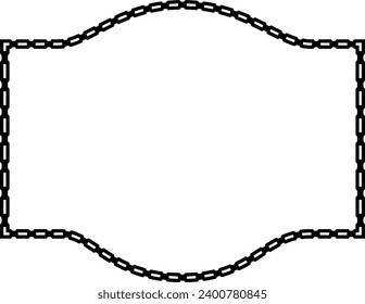 Rectangle shape Chain round frame Chain let design texture decorative vintage frames silhouette black ornamental label frames banners vector retro badges elements symbols ornate ribbon borders