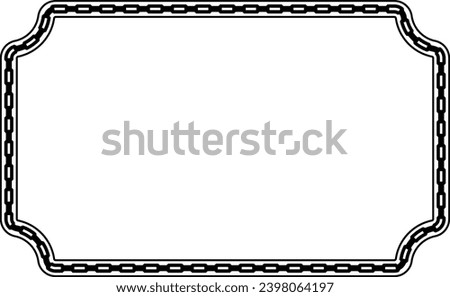 Rectangle shape Chain round frame Chain let design texture decorative vintage frames silhouette black ornamental label frames banners vector retro badges elements symbols ornate ribbon borders 