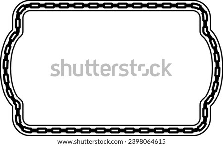 Rectangle shape Chain round frame Chain let design texture decorative vintage frames silhouette black ornamental label frames banners vector retro badges elements symbols ornate ribbon borders 