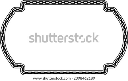 Rectangle shape Chain round frame Chain let design texture decorative vintage frames silhouette black ornamental label frames banners vector retro badges elements symbols ornate ribbon borders 