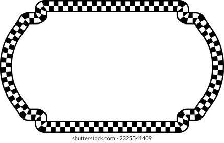 Rectangle shape Check pattern checkered vector vintage frames retro badge banners decorative frame elements art frames picture frames ornamental framing decoration ornamental silhouette black and whit