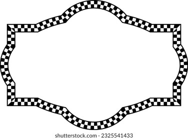Rectangle shape Check pattern checkered vector vintage frames retro badge banners decorative frame elements art frames picture frames ornamental framing decoration ornamental silhouette black and whit