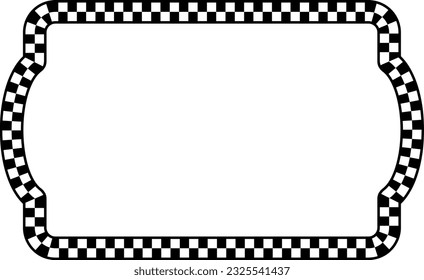 Rectangle shape Check pattern checkered vector vintage frames retro badge banners decorative frame elements art frames picture frames ornamental framing decoration ornamental silhouette black and whit