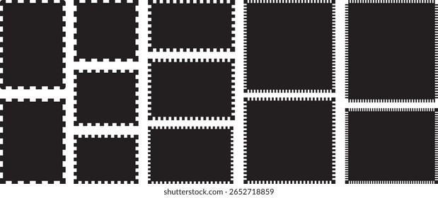 Rectangle shape frame with zigzag edge. Rectangle, square and oval shape frame with zigzag edge. Zig Zag Shapes for Stickers, banners. Zigzag shapes. Zig zag edge frames. Set of wavy