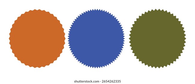 Quadro de forma de retângulo com borda em ziguezague. Conjunto de adesivos Zigzag e Shapes.Shapes coloridos com zigzag borda ondulada.