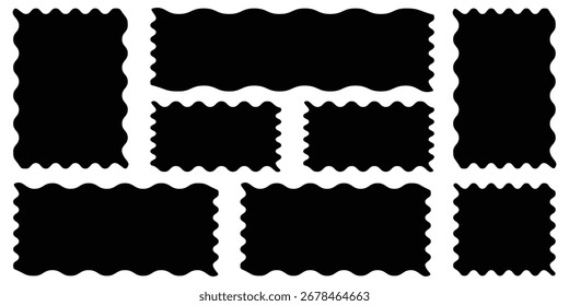 Rectangle shape frame with zigzag edge. Zigzag edge frame. Different size frames. Zigzag shape. rectangle shape with zigzag edge frame square shape.