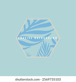 Rectangle Shape With Insde Floral Tropical Vector