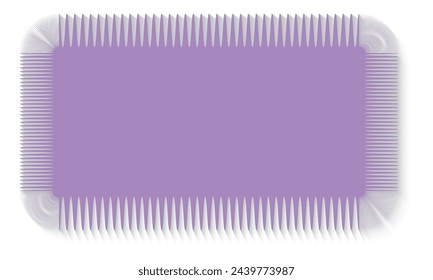 Rectangle shape, jagged edges and shadow, light purple. Isolated. Background, sticker, label, message box, logo, pastel color, cute. Copy space with white background.