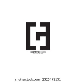 Rectangle shape letter CG with negative space modern monogram logo. CG logo. GC logo