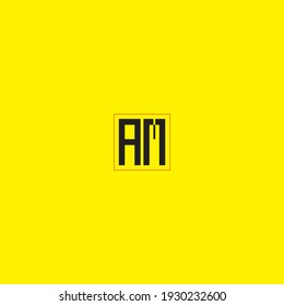 AM rectangle shape letter logo design.