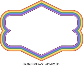 Rectangle shape Rainbow frame vintage frames badges label frames banners spectrum colorful color gradient photo frame borders vector background element decoration creative design ornamental borders 