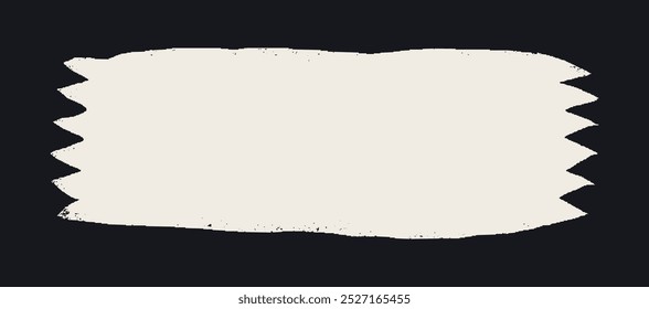 Rectangle shape with rough zigzag edges. Grunge style square frame with ripped border. vector collage torn paper piece or vintage paint stain silhouette Vector illustration perfect for sticker
