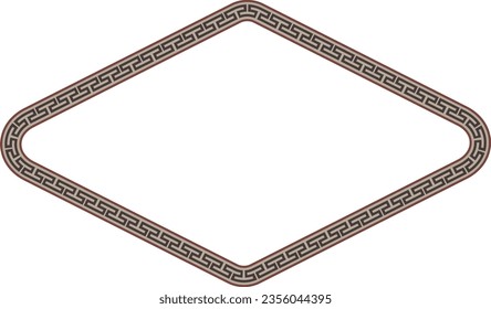 Rectangle shape vintage frames horizontal old Greek key pattern Greek meander pattern antique retro vintage meander old-fashioned design picture frame art and craft borders element decorate isolated 