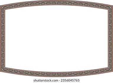 Rectangle shape vintage frames horizontal old Greek key pattern Greek meander pattern antique retro vintage meander old-fashioned design picture frame art and craft borders element decorate isolated 