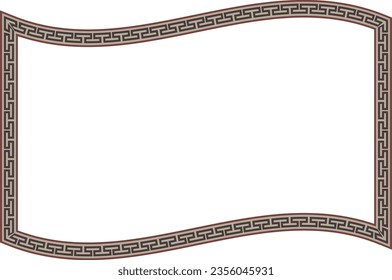 Rectangle shape vintage frames horizontal old Greek key pattern Greek meander pattern antique retro vintage meander old-fashioned design picture frame art and craft borders element decorate isolated 